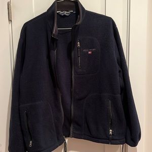 Vintage polo sport blue fleece with zipper pockets